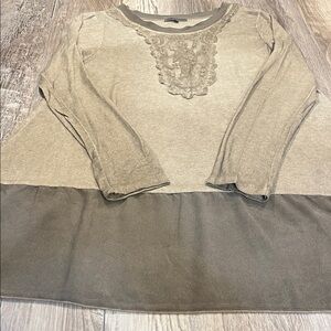 Tempo Paris Gray Long Sleeve Top Size X-Large